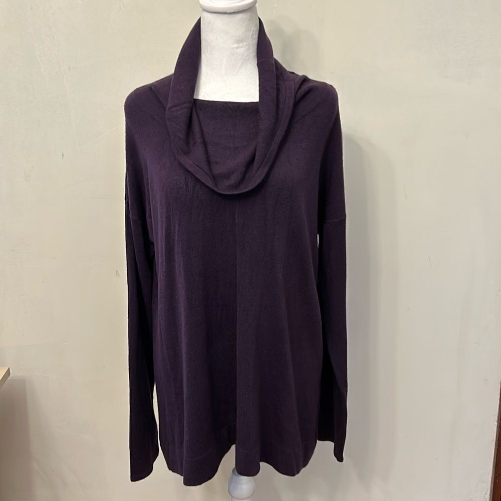 Debbie Morgan victorian purple pullover cowl neck sweater Size L New